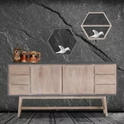Norrwood Sideboard Karis - Mango massiv - Grau / Mango -Büromöbel Verkaufsgeschäft 1000124013 180803 14033077 MOOD GALLERYIMAGES P000000001000124013 mood