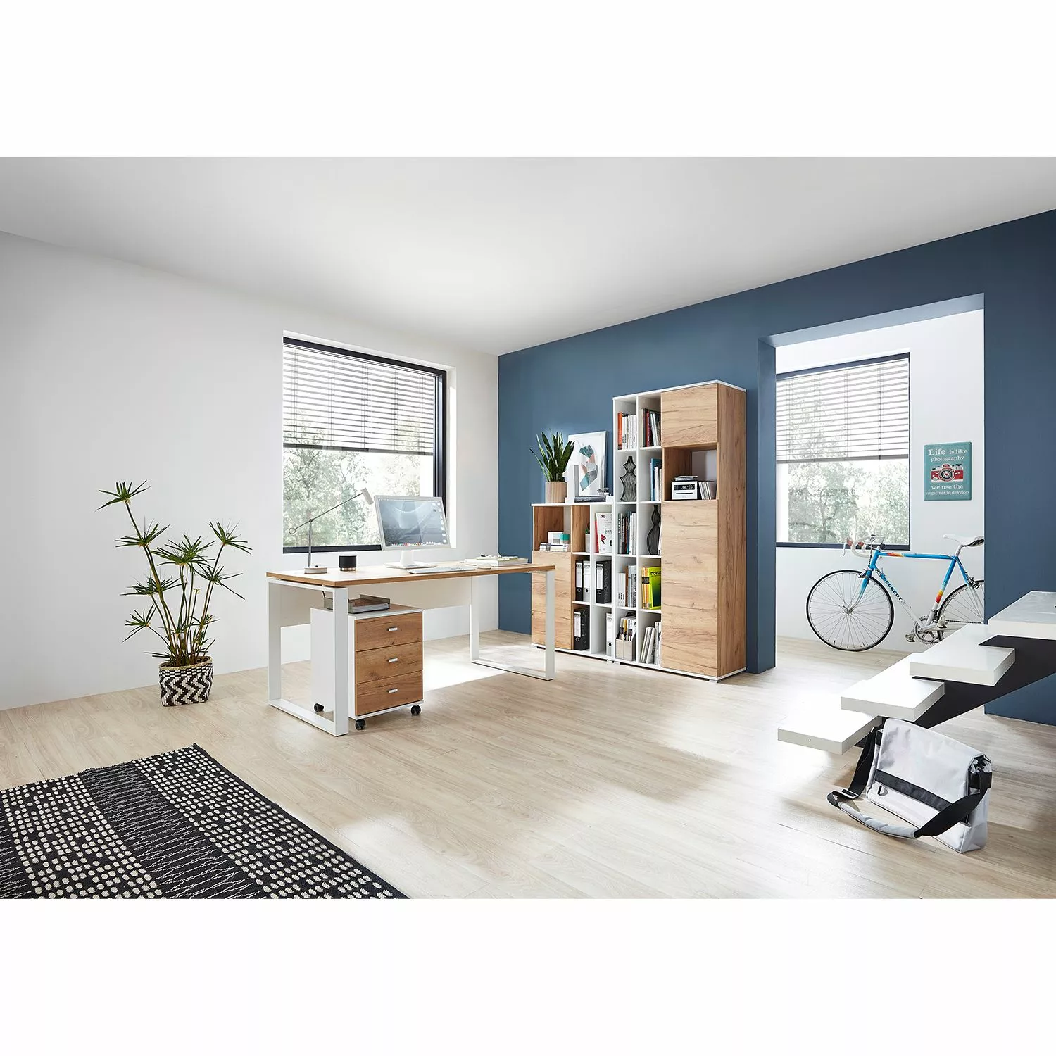 Germania Schreibtisch Lioni - Eiche Navarra Dekor / Weiß 8 Germania Schreibtisch Lioni - Eiche Navarra Dekor / Weiß – Bild 6