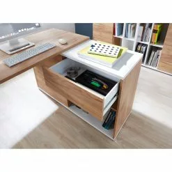 Germania Eckschreibtisch Lioni - Eiche Navarra Dekor / Weiß -Büromöbel Verkaufsgeschäft 1000126218 180716 12473830 GALLERYIMAGES P000000001000126218