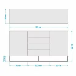 Fredriks Sideboard Zaddy II - Weiß 38 Fredriks Sideboard Zaddy II - Weiß -Büromöbel Verkaufsgeschäft 1000134696 190925 15560700004 SKETCH DETAILS P000000001000134696 sketch