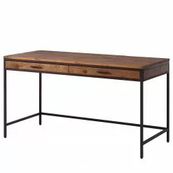 Ars manufacti Schreibtisch Grasby - Pinie massiv / Metall - Pinie / Schwarz