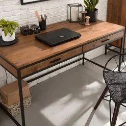 Ars manufacti Schreibtisch Grasby - Pinie massiv / Metall - Pinie / Schwarz -Büromöbel Verkaufsgeschäft 1000147153 190730 14584900011 DETAILS P000000001000147153