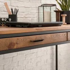 Ars manufacti Schreibtisch Grasby - Pinie massiv / Metall - Pinie / Schwarz -Büromöbel Verkaufsgeschäft 1000147153 190730 14584900012 DETAILS P000000001000147153