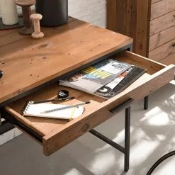 Ars manufacti Schreibtisch Grasby - Pinie massiv / Metall - Pinie / Schwarz -Büromöbel Verkaufsgeschäft 1000147153 190730 14584900013 DETAILS P000000001000147153