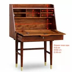 Ars manufacti Sekretär Baxley - Akazie massiv / Metall - Akazie / Gold -Büromöbel Verkaufsgeschäft 1000149741 210520 07183700001 SKETCH DETAILS P000000001000149741 sketch