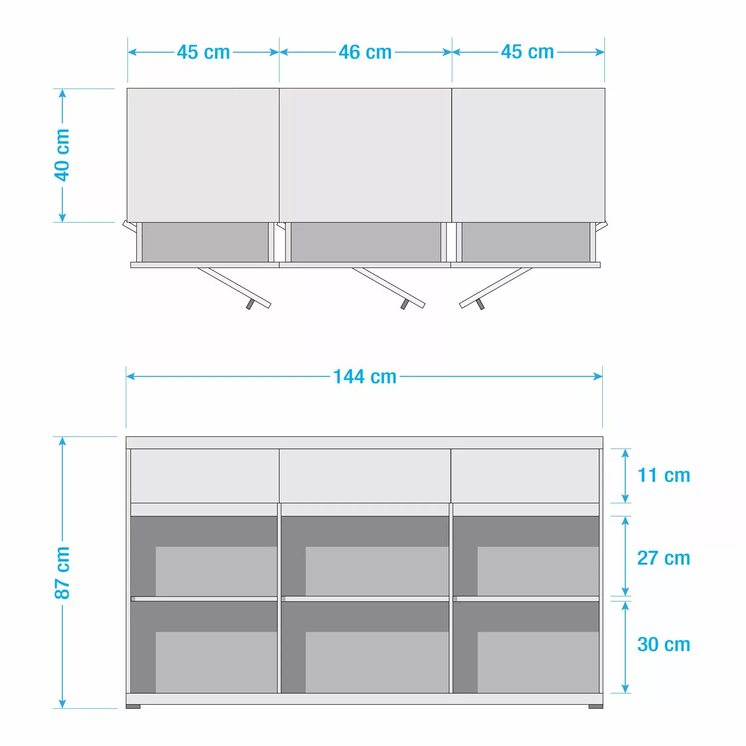 Germania Sideboard Lissabon - Buche Dekor / Anthrazit - Breite: 144 cm 9 Germania Sideboard Lissabon - Buche Dekor / Anthrazit - Breite: 144 cm – Bild 7