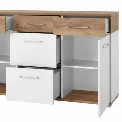 Germania Sideboard Nerola - Weiß / Eiche Navarra Dekor -Büromöbel Verkaufsgeschäft 1000150711 190104 11554500024 GALLERYIMAGES P000000001000150711