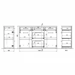 Germania Sideboard Nerola - Weiß / Eiche Navarra Dekor -Büromöbel Verkaufsgeschäft 1000150711 190104 11554500025 GALLERYIMAGES P000000001000150711