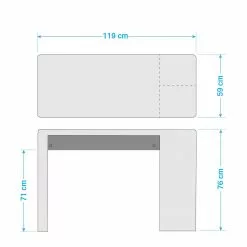 Loftscape Schreibtisch Cooks Hill - Matt Weiß / Matt Anthrazit -Büromöbel Verkaufsgeschäft 1000150737 190110 15124600005 GALLERYIMAGES P000000001000150737