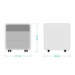 Loftscape Rollcontainer Cooks Hill - Matt Anthrazit / Matt Weiß -Büromöbel Verkaufsgeschäft 1000150738 190110 15124600010 GALLERYIMAGES P000000001000150738