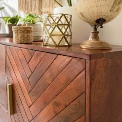 Jack & Alice Sideboard Loga - Akazie massiv / Eisen - Akazie Braun -Büromöbel Verkaufsgeschäft 1000153425 190925 06220300019 DETAILS P000000001000153425