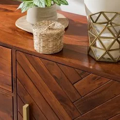 Jack & Alice Sideboard Loga - Akazie massiv / Eisen - Akazie Braun -Büromöbel Verkaufsgeschäft 1000153425 190925 06220300021 DETAILS P000000001000153425