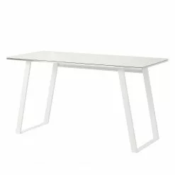 Maja Möbel Schreibtisch Balook - Glas / Metall - Weiß / Chrom