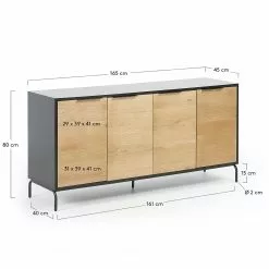 Norrwood Sideboard Ceduna - Eiche / Matt Schwarz -Büromöbel Verkaufsgeschäft 1000166592 190319 10113400070 GALLERYIMAGES P000000001000166592