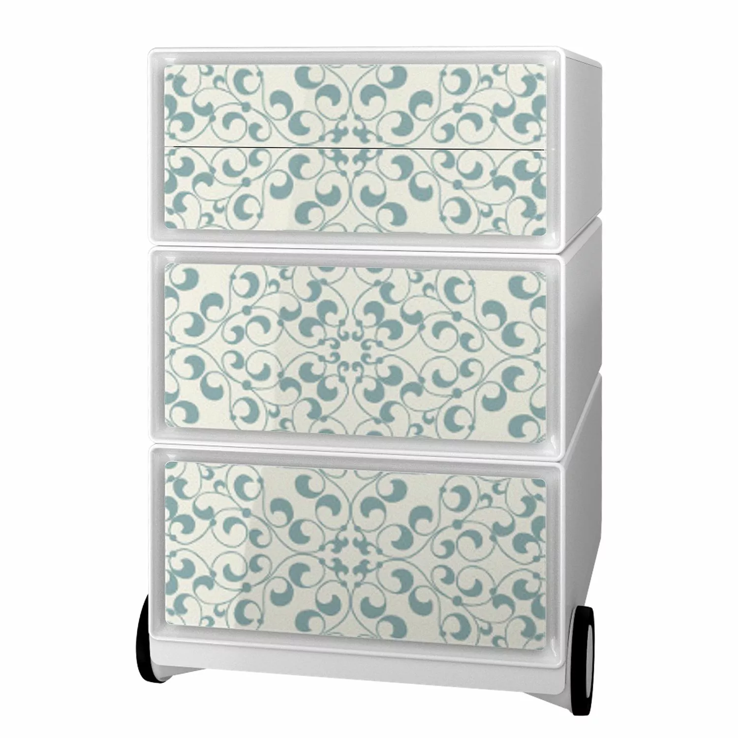 EasyOffice by Paperflow Rollcontainer easyBox Floral I - Kunststoff - Weiß 3 EasyOffice by Paperflow Rollcontainer easyBox Floral I - Kunststoff - Weiß