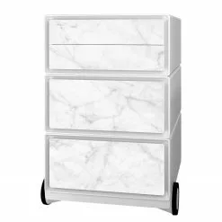 EasyOffice by Paperflow Rollcontainer easyBox Strukturen I - Kunststoff - Weiß