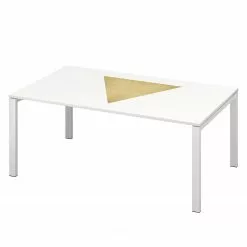 EasyOffice by Paperflow Schreibtisch easyDesk Classic Chic I - Weiß / Gold - Breite: 160 cm