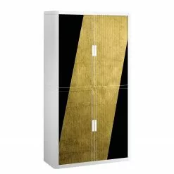 EasyOffice by Paperflow Aktenschrank easyOffice Classic Chic V - Kunststoff - Gold / Weiß
