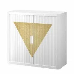 EasyOffice by Paperflow Aktenschrank easyOffice Classic Chic I - Kunststoff - Weiß / Gold