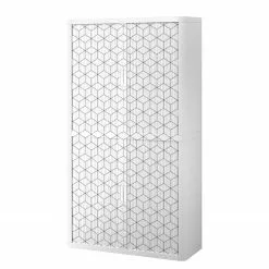 EasyOffice by Paperflow Aktenschrank easyOffice Black/White IV - Kunststoff - Grau / Weiß