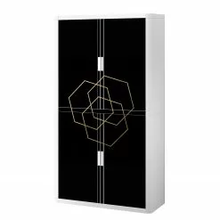 EasyOffice by Paperflow Aktenschrank easyOffice Classic Chic VI - Kunststoff - Schwarz / Weiß