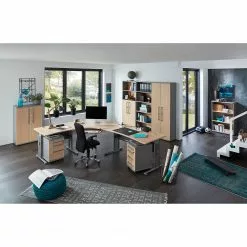 Germania Aktenregal Avero I - Ahorn Dekor / Silber -Büromöbel Verkaufsgeschäft 1000166770 190329 13032700133 MOOD GALLERYIMAGES P000000001000166770 mood