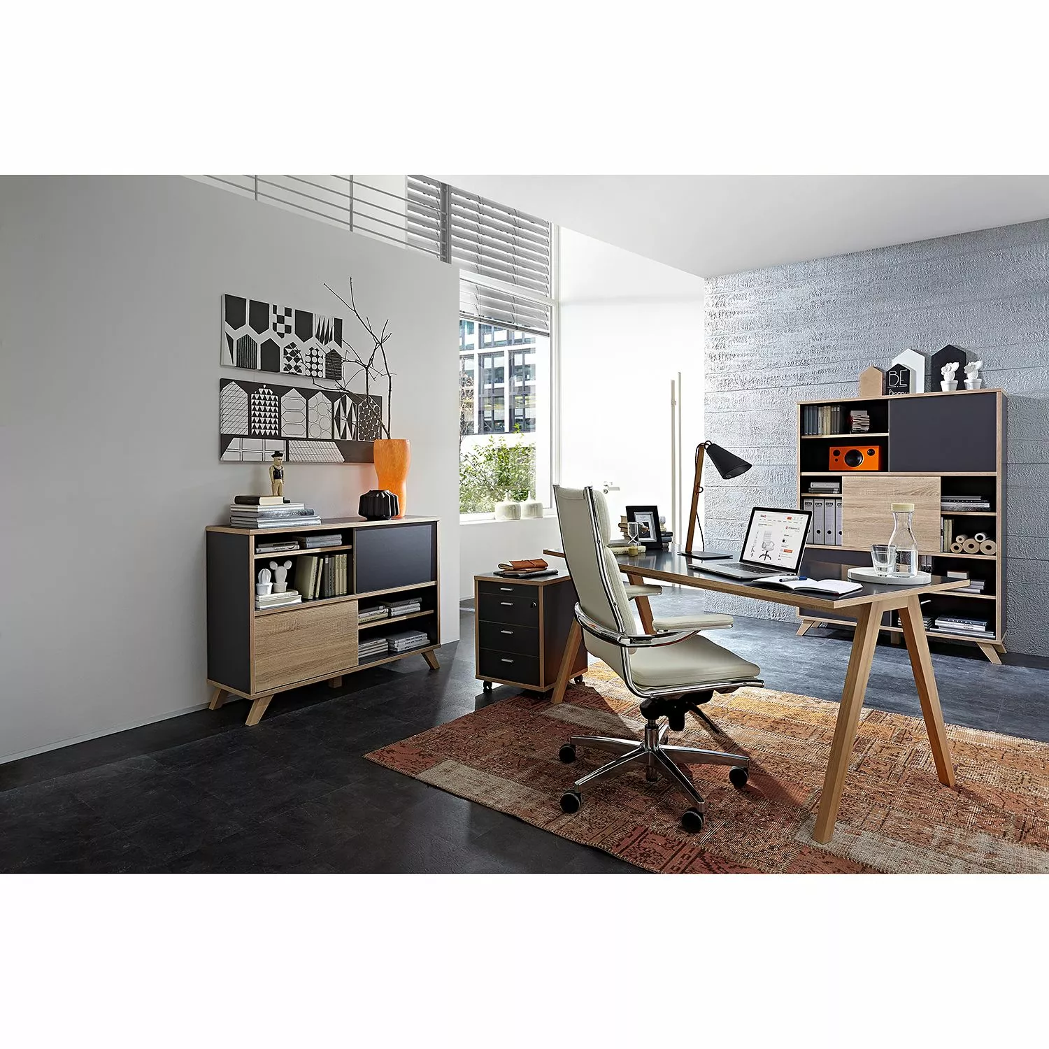 Germania Sideboard Svene - Anthrazit / Eiche Sonoma Dekor - Breite: 120 cm 5 Germania Sideboard Svene - Anthrazit / Eiche Sonoma Dekor - Breite: 120 cm – Bild 3