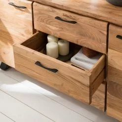 Ars Natura Sideboard Vardo - Akazie massiv / Metall - Akazie / Schwarz -Büromöbel Verkaufsgeschäft 1000166791 191030 08503100007 DETAILS P000000001000166791