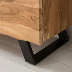 Ars Natura Sideboard Vardo - Akazie massiv / Metall - Akazie / Schwarz -Büromöbel Verkaufsgeschäft 1000166791 191030 08503100010 DETAILS P000000001000166791