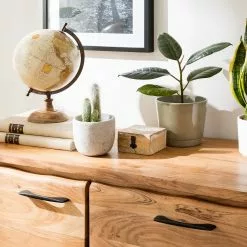 Ars Natura Sideboard Vardo - Akazie massiv / Metall - Akazie / Schwarz -Büromöbel Verkaufsgeschäft 1000166791 191030 08503100011 DETAILS P000000001000166791