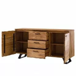 Ars Natura Sideboard Vardo - Akazie massiv / Metall - Akazie / Schwarz -Büromöbel Verkaufsgeschäft 1000166791 200124 09383000010 DETAILS P000000001000166791