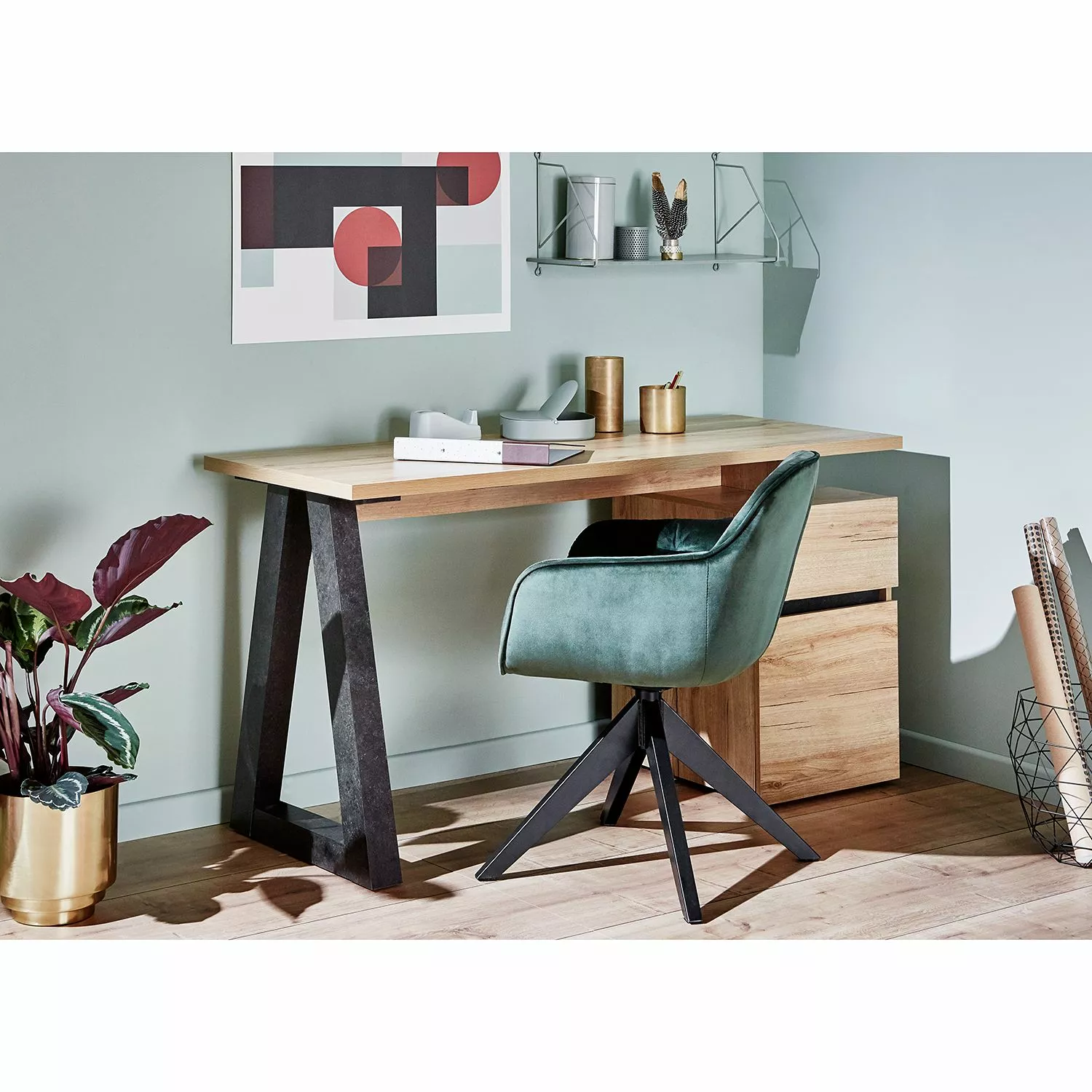 Jahnke Schreibtisch CLUB C 140 - Eiche Dekor 4 Jahnke Schreibtisch CLUB C 140 - Eiche Dekor – Bild 2