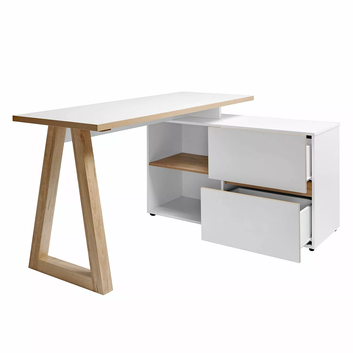 Jahnke Schreibtisch CLUB C 145 E - Weiß / Kerneiche Dekor 9 Jahnke Schreibtisch CLUB C 145 E - Weiß / Kerneiche Dekor – Bild 7
