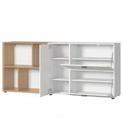 Germania Sideboard Coruna - Weiß / Eiche Grandson Dekor -Büromöbel Verkaufsgeschäft 1000168938 190403 11353400040 GALLERYIMAGES P000000001000168938