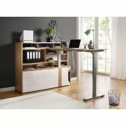 Maja Möbel Schreibtisch eDJUST III - Eiche Riviera Dekor / Platingrau -Büromöbel Verkaufsgeschäft 1000170540 190513 15362500008 MOOD GALLERYIMAGES P000000001000170540 mood