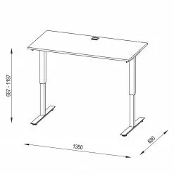 Maja Möbel Schreibtisch eDJUST I - Weiß / Platingrau -Büromöbel Verkaufsgeschäft 1000170541 190423 11482100091 GALLERYIMAGES P000000001000170541