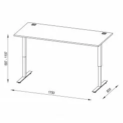 Maja Möbel Schreibtisch eDJUST II - Eiche Riviera Dekor / Platingrau -Büromöbel Verkaufsgeschäft 1000170563 190423 11483100230 GALLERYIMAGES P000000001000170563