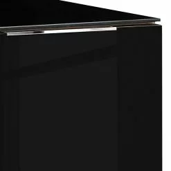 Maja Möbel Sideboard Shino I - Glas Schwarz / Eiche Riviera Dekor -Büromöbel Verkaufsgeschäft 1000170603 190418 12393200039 GALLERYIMAGES P000000001000170603