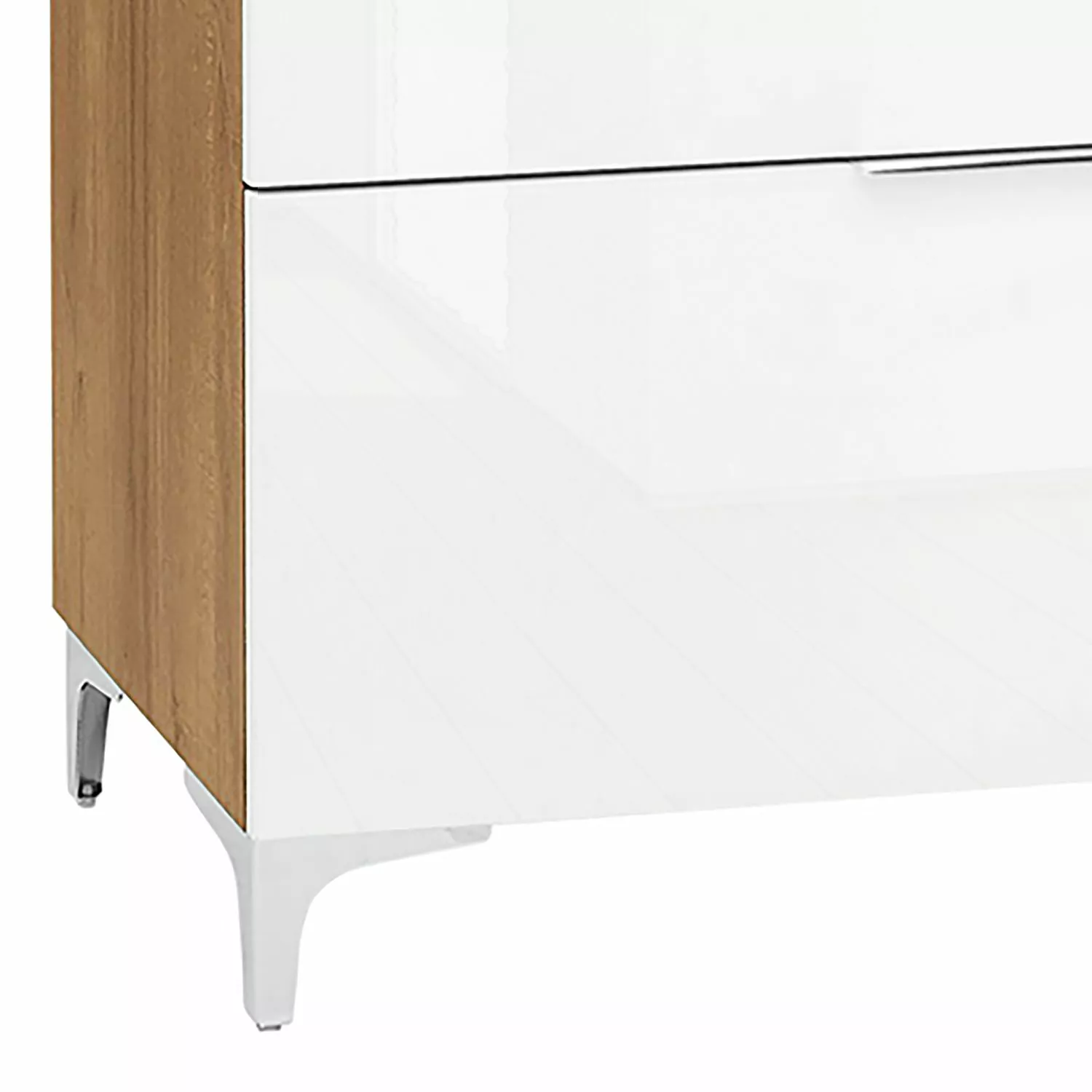 Maja Möbel Sideboard Shino II - Glas Weiß / Eiche Riviera Dekor 5 Maja Möbel Sideboard Shino II - Glas Weiß / Eiche Riviera Dekor – Bild 3