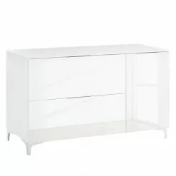Maja Möbel Sideboard Shino I - Glas Weiß / Weiß