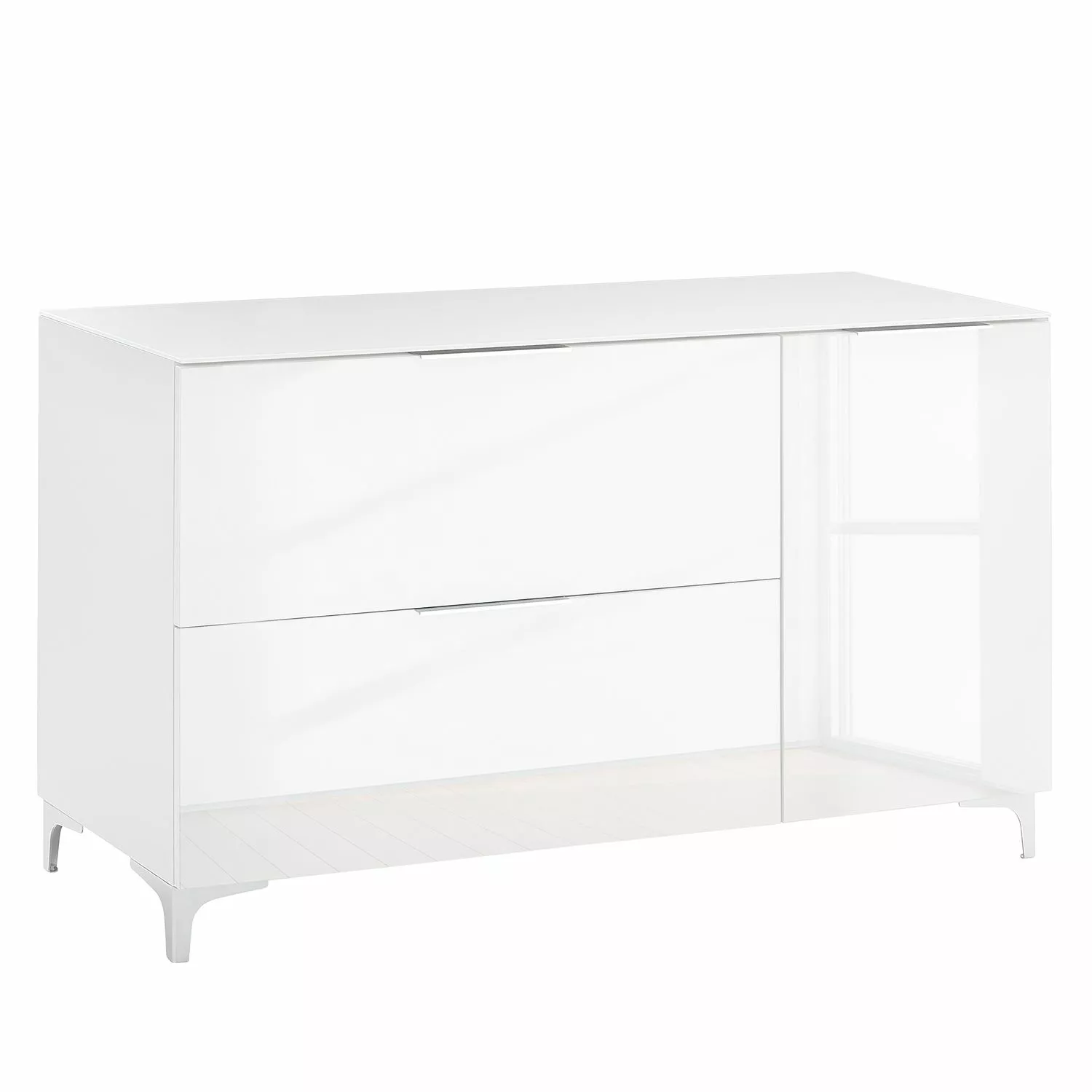 Maja Möbel Sideboard Shino I - Glas Weiß / Weiß 3 Maja Möbel Sideboard Shino I - Glas Weiß / Weiß