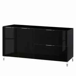 Maja Möbel Sideboard Shino II - Glas Schwarz / Schwarz