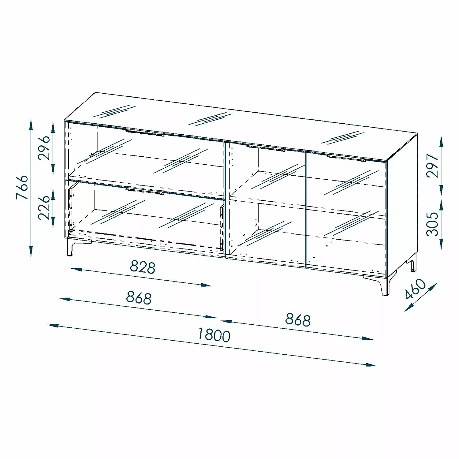 Maja Möbel Sideboard Shino II - Glas Schwarz / Schwarz 6 Maja Möbel Sideboard Shino II - Glas Schwarz / Schwarz – Bild 4