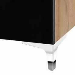 Maja Möbel Sideboard Shino III - Glas Schwarz / Eiche Riviera Dekor -Büromöbel Verkaufsgeschäft 1000170645 190418 12394300196 GALLERYIMAGES P000000001000170645