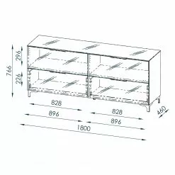 Maja Möbel Sideboard Shino III - Glas Schwarz / Eiche Riviera Dekor -Büromöbel Verkaufsgeschäft 1000170645 190418 12394300197 GALLERYIMAGES P000000001000170645