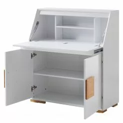 Loftscape Sekretär Deanes - Risseiche teilmassiv - Weiß / Risseiche -Büromöbel Verkaufsgeschäft 1000170727 200925 11015600014 DETAILS P000000001000170727