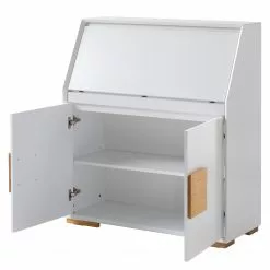 Loftscape Sekretär Deanes - Risseiche teilmassiv - Weiß / Risseiche -Büromöbel Verkaufsgeschäft 1000170727 200925 11015800017 DETAILS P000000001000170727