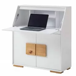 Loftscape Sekretär Deanes - Risseiche teilmassiv - Weiß / Risseiche -Büromöbel Verkaufsgeschäft 1000170727 200925 11015900019 DETAILS P000000001000170727