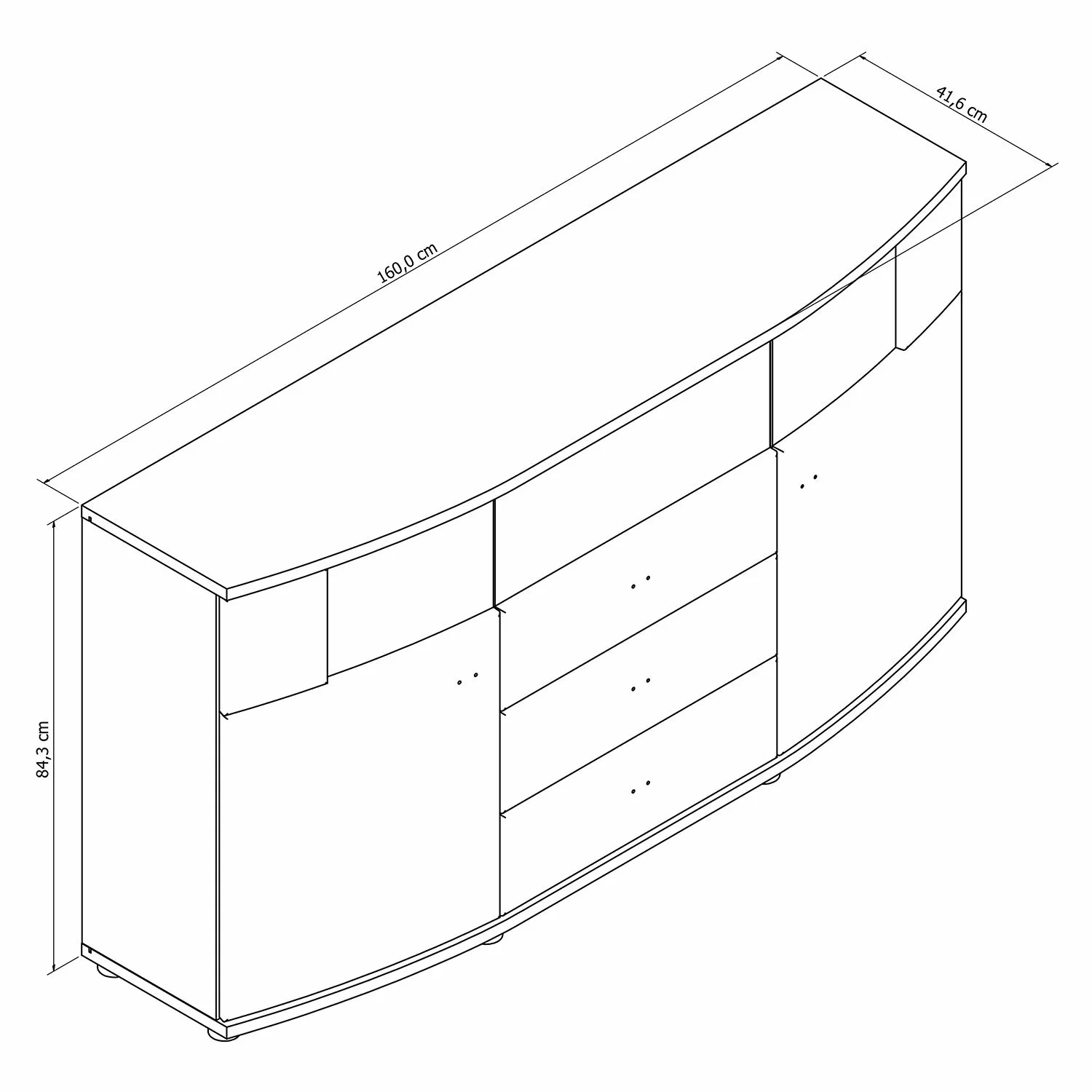 Loftscape Sideboard Mury - Hochglanz Weiß / Anthrazit 9 Loftscape Sideboard Mury - Hochglanz Weiß / Anthrazit – Bild 7