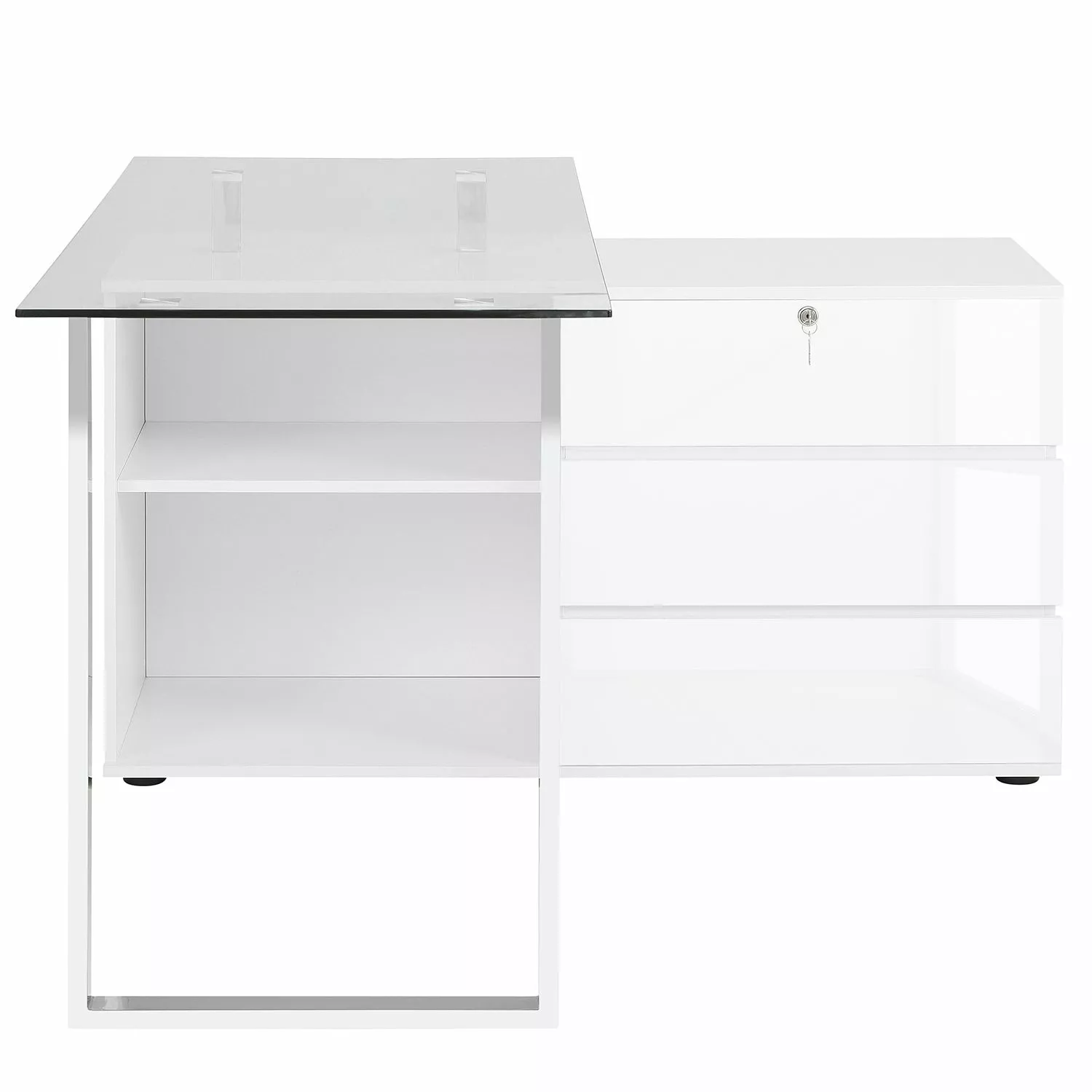 Maja Möbel Schreibtisch Hjerm - Hochglanz Weiß / Matt Weiß 5 Maja Möbel Schreibtisch Hjerm - Hochglanz Weiß / Matt Weiß – Bild 3